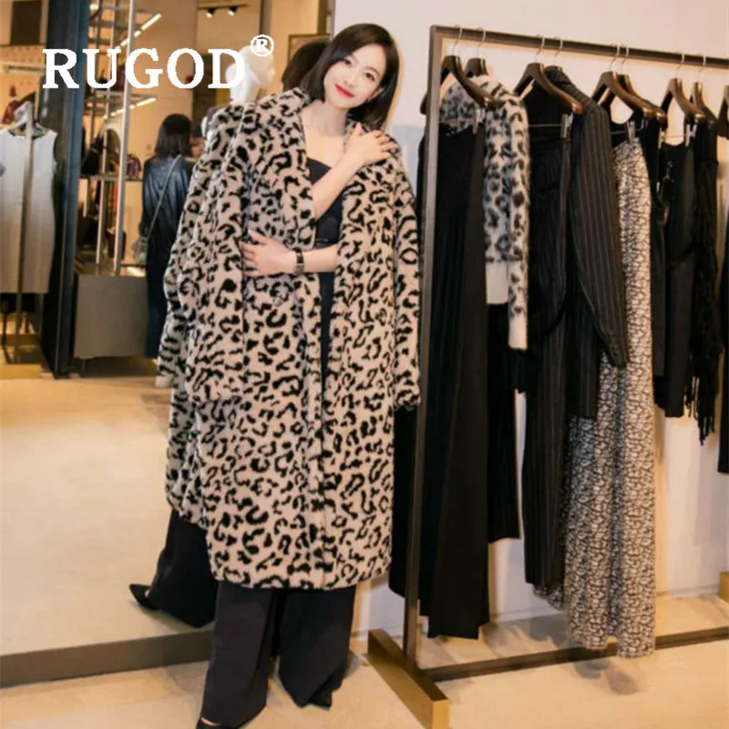 RUGOD/Винтажные Зимние Теплые Зимние флисовые куртки для женщин, модные однотонные Длинные свободные пальто оверсайз, уличная одежда