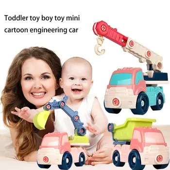

Toddler Boy Car Toys Mini Cartoon Inertial Cars Construction Vehicle Truck Toy Friction Powered Push Go Gift Games Infant Toys