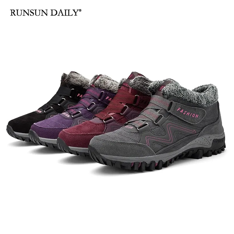Winter Sneakers Mens Womens Hiking Shoes Plush Casual Warm Non-slip Outdoor Casual Shoes