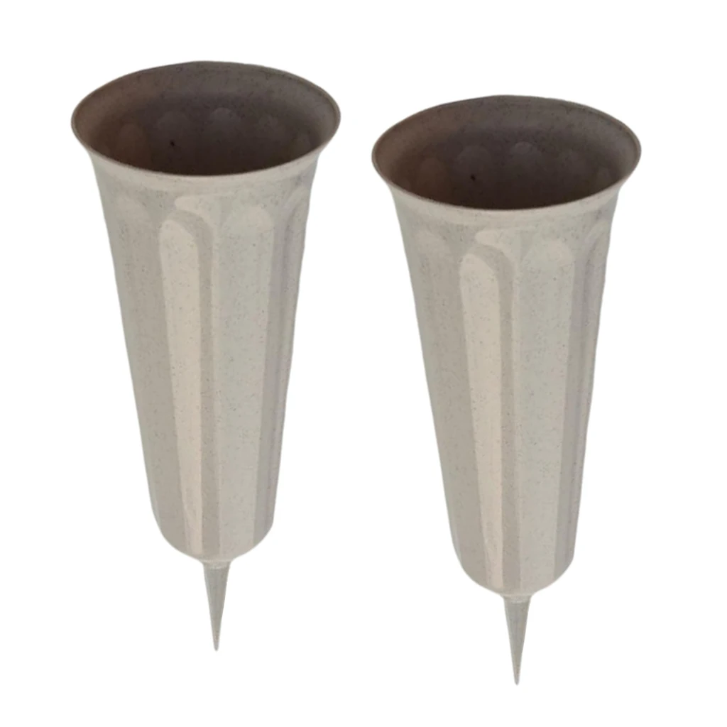 2-Piece Flower Vase Cone for Graveside Memorial Vases Holder Fluted Memorial Grave Stake In Ground Flower Vases