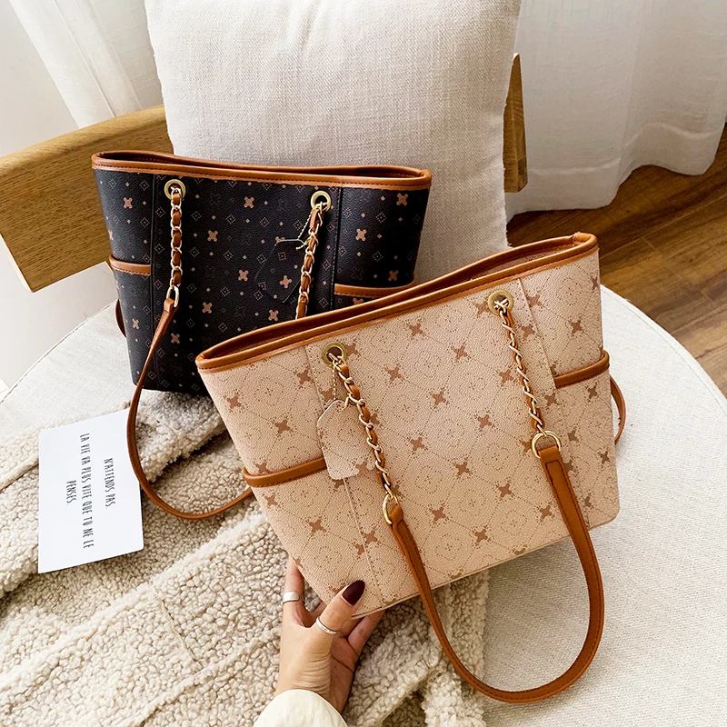 

Wild old flower shoulder bag fashion large capacity tote bag casual handbag ladies large capacity wallet leather louis brand bag