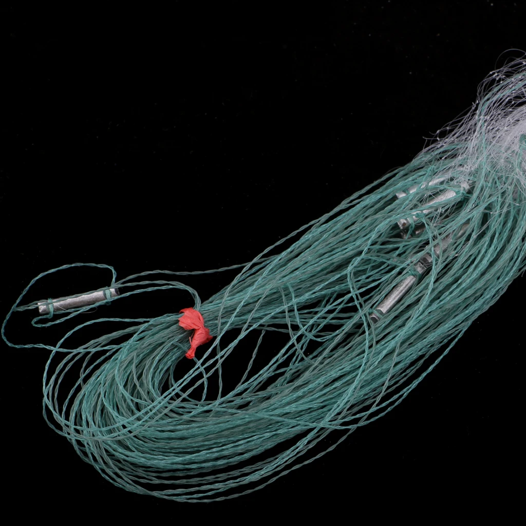 2pcs Durable Nylon Sinking Fishing Gill Nets Fish Baits Mesh Trap Casting Net with Lead Sinker for Fishermen 8m 20m
