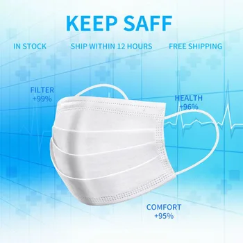 

Anti Droplet Disposable Protective Face Mask 3 Layer Non Woven Mouth Masks Dustproof Earloop For Protection Masks