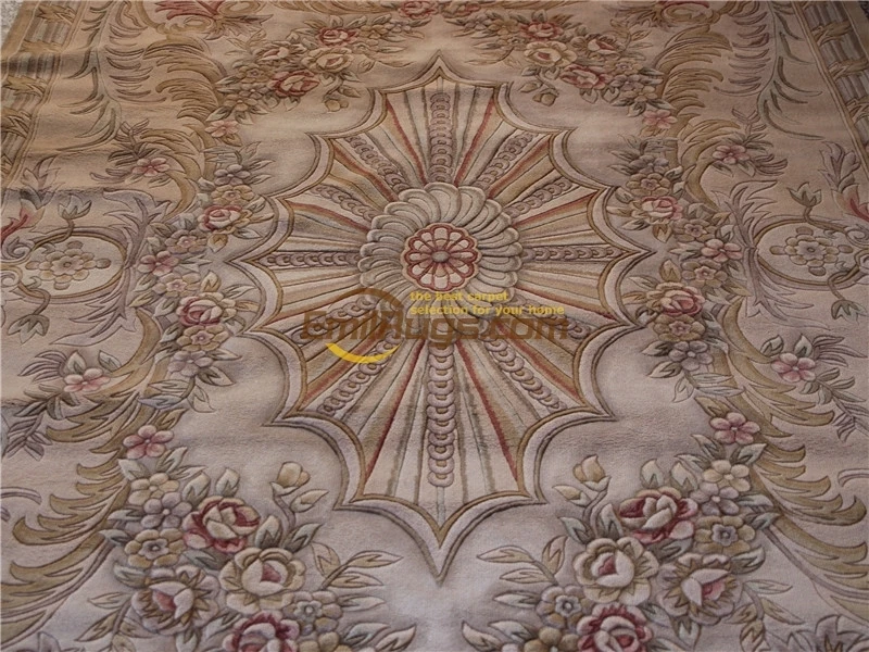 Aubusson ковер ручной работы французский шик коричневый модный круглый ковер домашнее украшение коврик шерсть вязание ковры