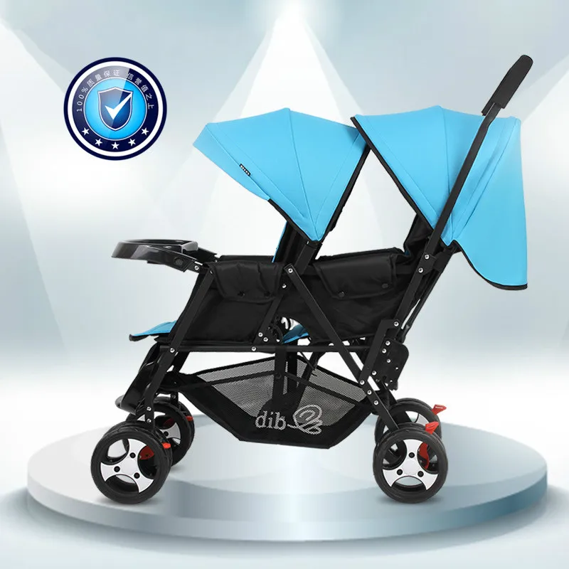 

Twin Baby Stroller Double Stroller Lightweight Folding Front and Rear Reclining Baby Stroller Babyfond
