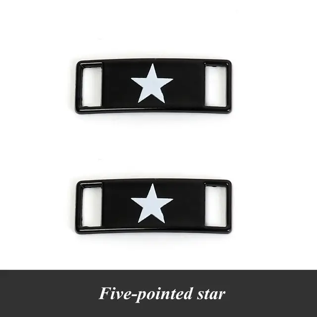 2pcs/pair Shoelace Buckle Metal Shoelaces AF1 Shoelaces buckle Accessories Metal Lace Lock DIY Sneaker Kits Metal Lace Buckle Five-pointed star