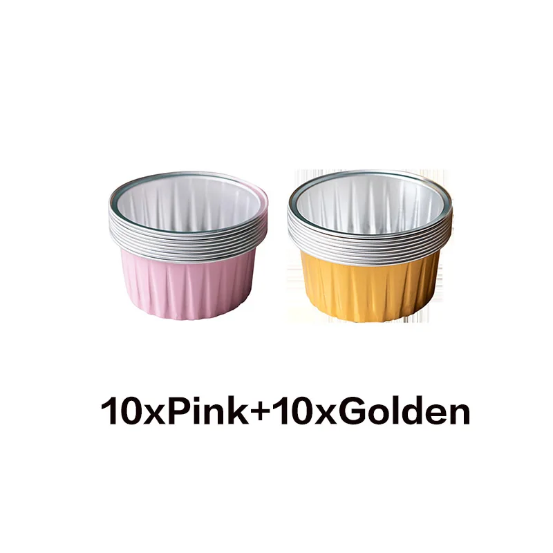 Фиолетовый Bakerdream 10/20 штук одноразовые Алюминий Фольга мини-пирог кекс сковороды яичный пирог формы для выпечки чашки для выпечки, формы для выпечки олова 125 мл - Цвет: Фиолетовый