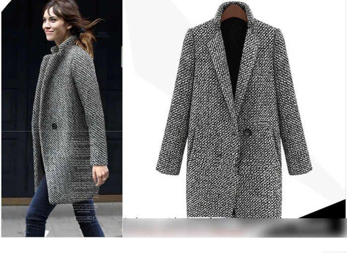 Новинка, дизайнерское Новое весеннее зимнее женское пальто, серое шерстяное пальто, длинный брендовый шерстяной Тренч, пальто, женская верхняя одежда