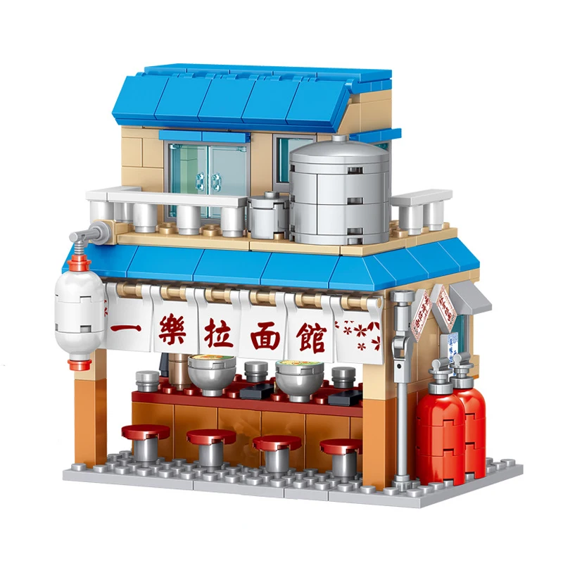 Ninja Noodles House Shop Yile Ramen Rāmen Ichiraku Building Blocks Kit Bricks Classic Cartoon Anime Movie Model Kids Toys Gift