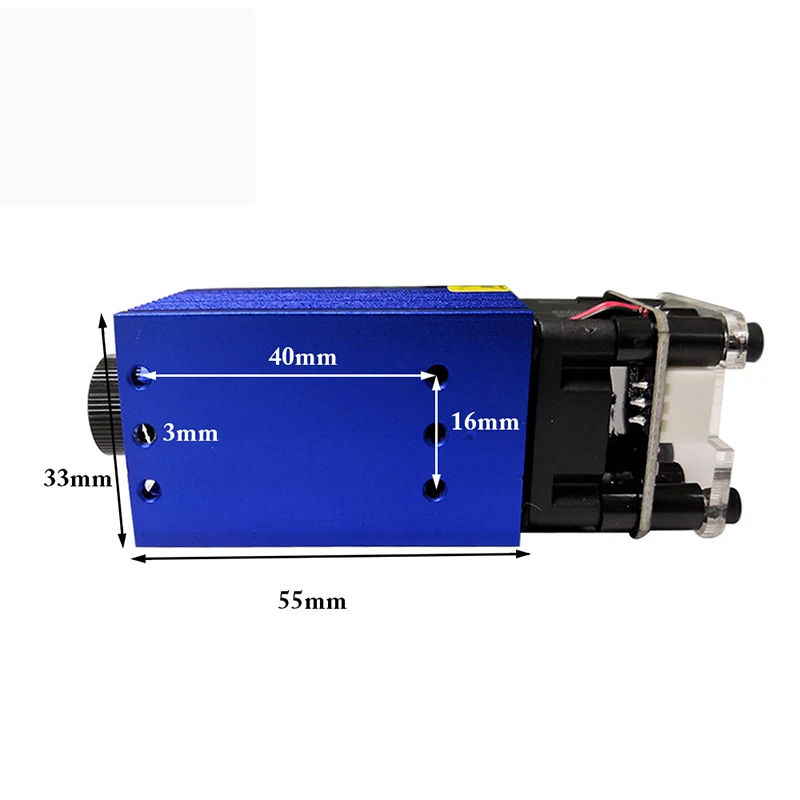 500mW 405nm 12V 5A Фокусируемый синий лазерный модуль лазерной гравировки и резки ttl PWM управления 0,5 W лазерная головка