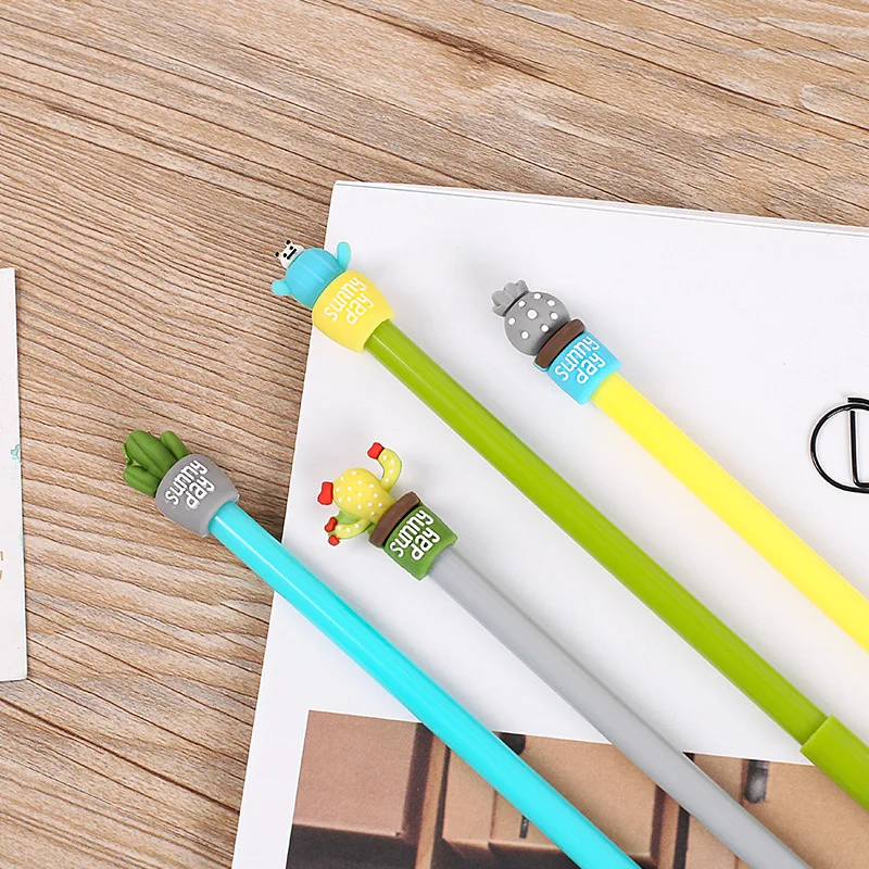 1 шт., новая шариковая ручка в стиле кактуса, креативная мультяшная ручка для письма, канцелярская ручка школы офиса, шариковая ручка, черные чернила