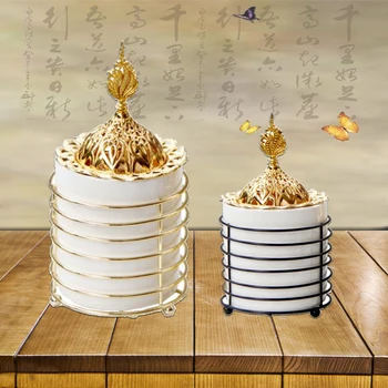 

Ceramic Iron Art Incense Burner Arab Censer Metal Ceramic Aroma Burner Nordic Pagoda Incense Burner Home Decoration Ornaments