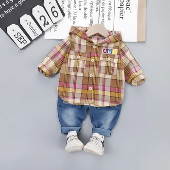 

cotton hooded +jean baby clothes two-piece baby set baby girl clothes baby boy clothes ropa bebe 80/90/100/110cm kids clothes