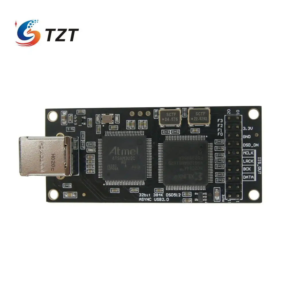 Плата цифрового интерфейса TZT USB I2S с поддержкой DSD512 32 бит 384 кГц замена для аманеро