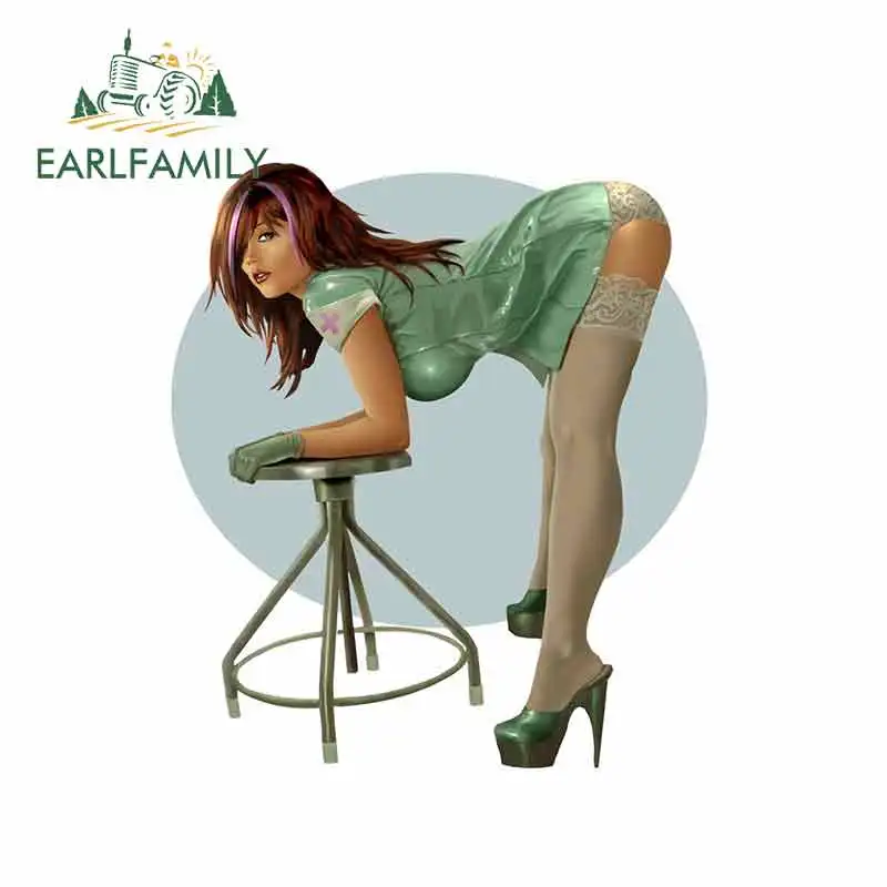 EARLFAMILY 13 см x 11,6 см стикер для автомобиля графика озорной медсестры Pin Up Девушка наклейка для автомобиля Стайлинг Аксессуары|Наклейки на автомобиль| | АлиЭкспресс