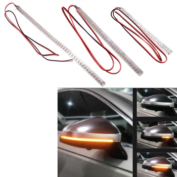

2 pcs 12V DC 5W Dynamic Amber LED Car Side Rearview Mirror Turn Signal Indicator Light Lamp Strip