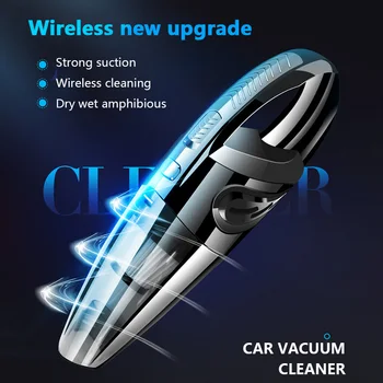

Car Vacuum Cleaner Wireless Led Light 5000 Pa Power Dry Wet Dual Use Portable Handhold Cordless For Car Home Computer Keyboard