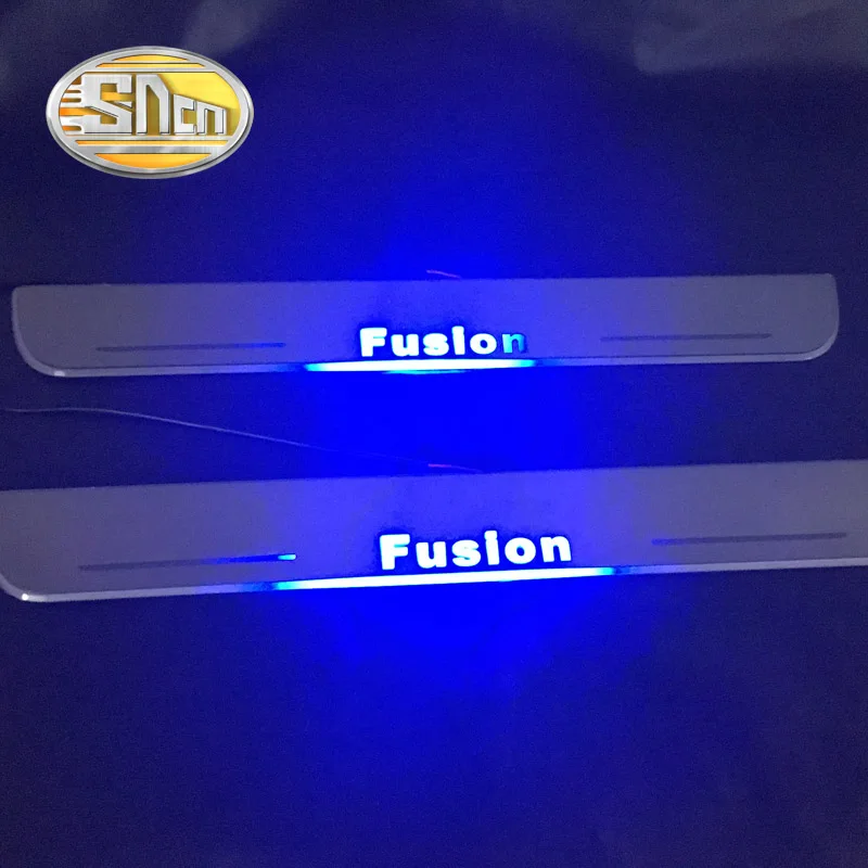 SNCN 4 шт Автомобильная дверь с электроприводом порога для Ford Fusion 2013- ультра-тонкий акриловый Динамический светодиодный приветственный свет Накладка на порог двери