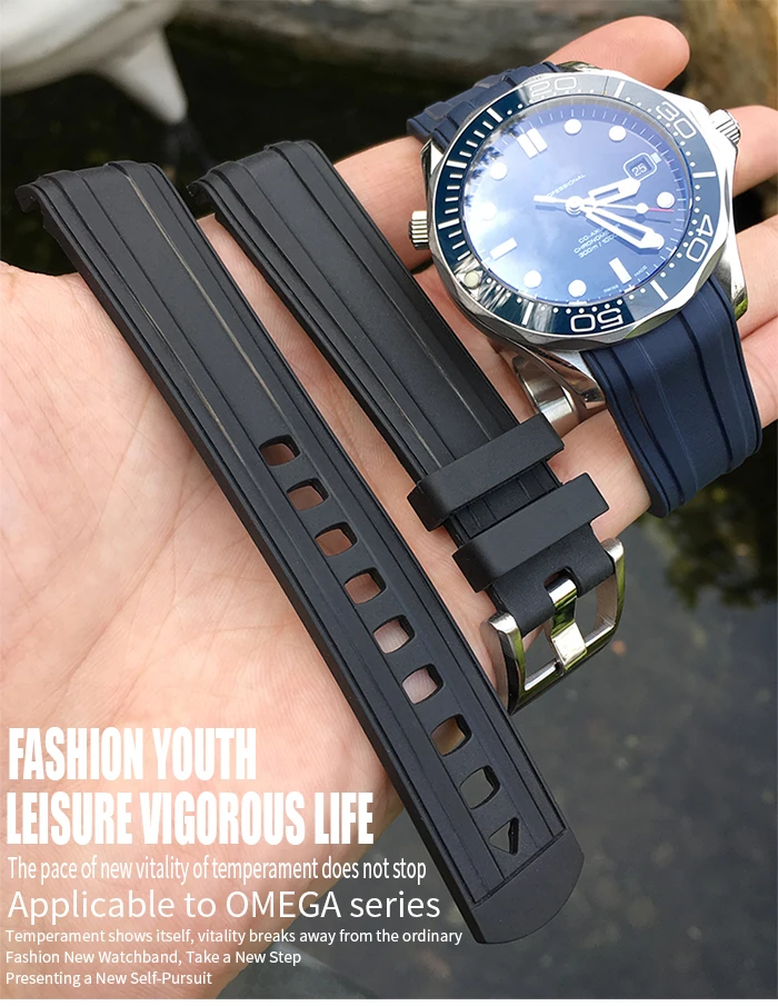 omega seamaster 300 curvo final fluorous borracha