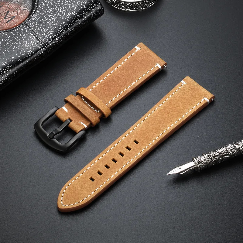 

Top Layer Cow Leather Watchbands Quick Release Straps 18mm 20mm 22mm 24mm Crazy Horse Vintage Full Leather Watch Band