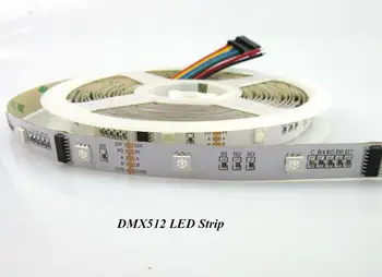 

DC12V DMX512 30leds/m addressable dmx rgb led strip light; with 10pcs DMX512 IC,1/5M,White PCB,IP20/IP60/IP67