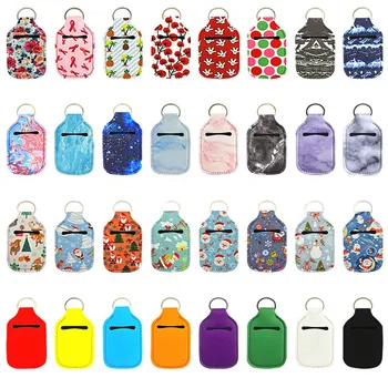 

1PCS Small Empty Travel Bottle Cover Refillable Containers 30ML Flip Cap Reusable Bottle Hand Sanitizer Keychain Carrier Holder