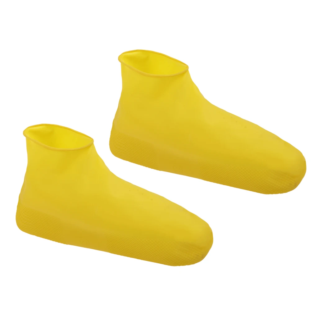 Yellow M Одноразовые Чехлы для обуви и ботинок; водонепроницаемые Нескользящие ботиночки; размеры 31-45 - Цвет: Yellow M