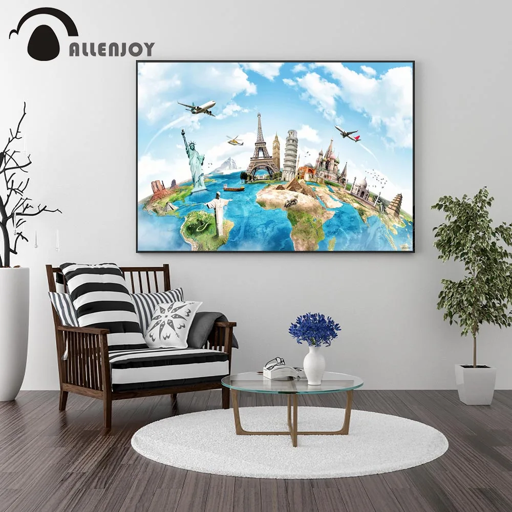 Allenjoy абстрактные масляные краски карта земли известные дорожные пятна | Рисование и каллиграфия -4000203447431