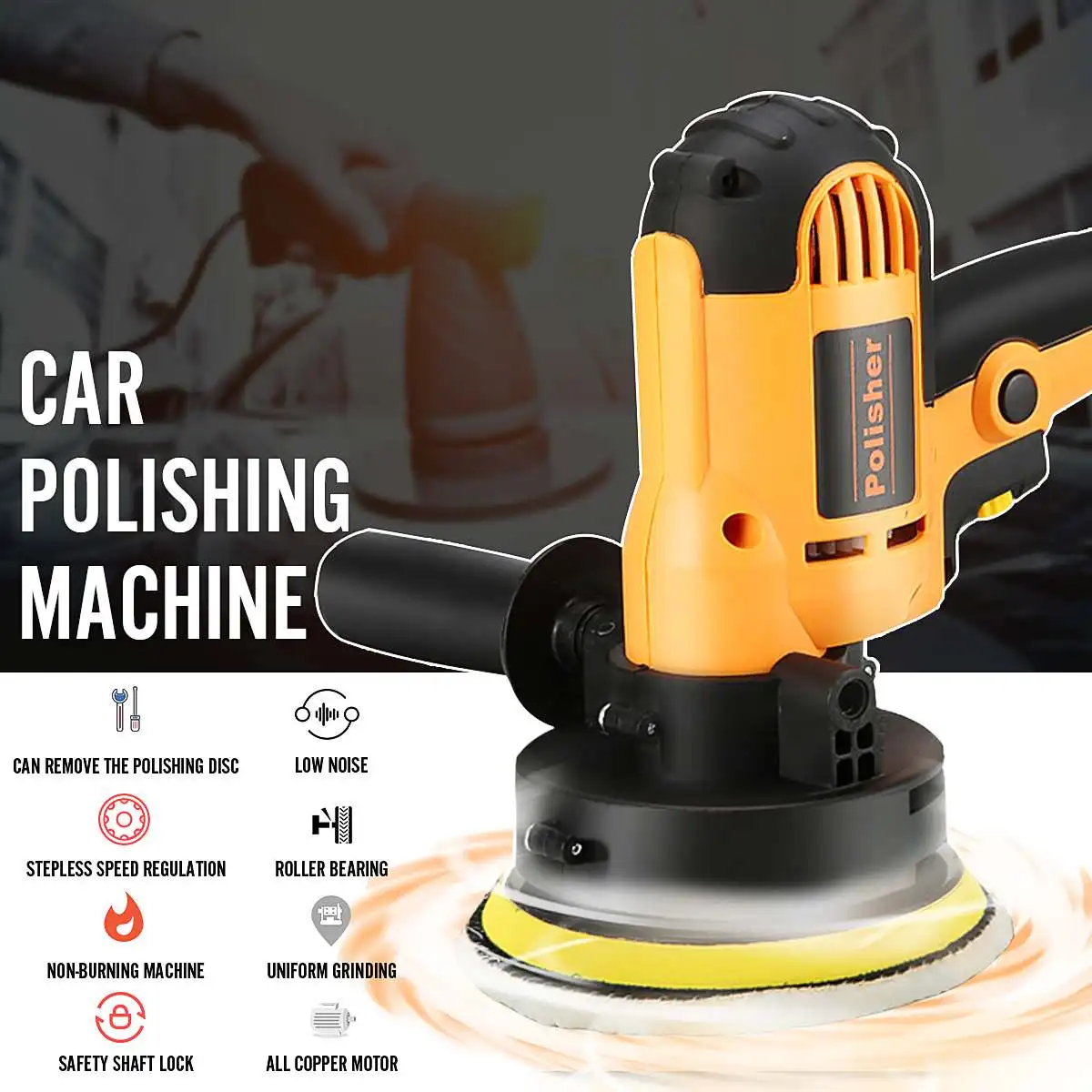 

Electric Car Polisher 220V 3000rpm Professional Auto Polishing Waxing Machine Tools Floor Waxing Adjustable Speed Polisher
