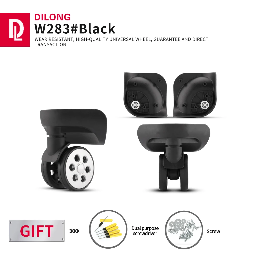 

Универсальные аксессуары для багажа DILONG W283, Колесные аксессуары, троллейки, тихие износостойкие зеркальные самолеты, 22, 24 дюйма