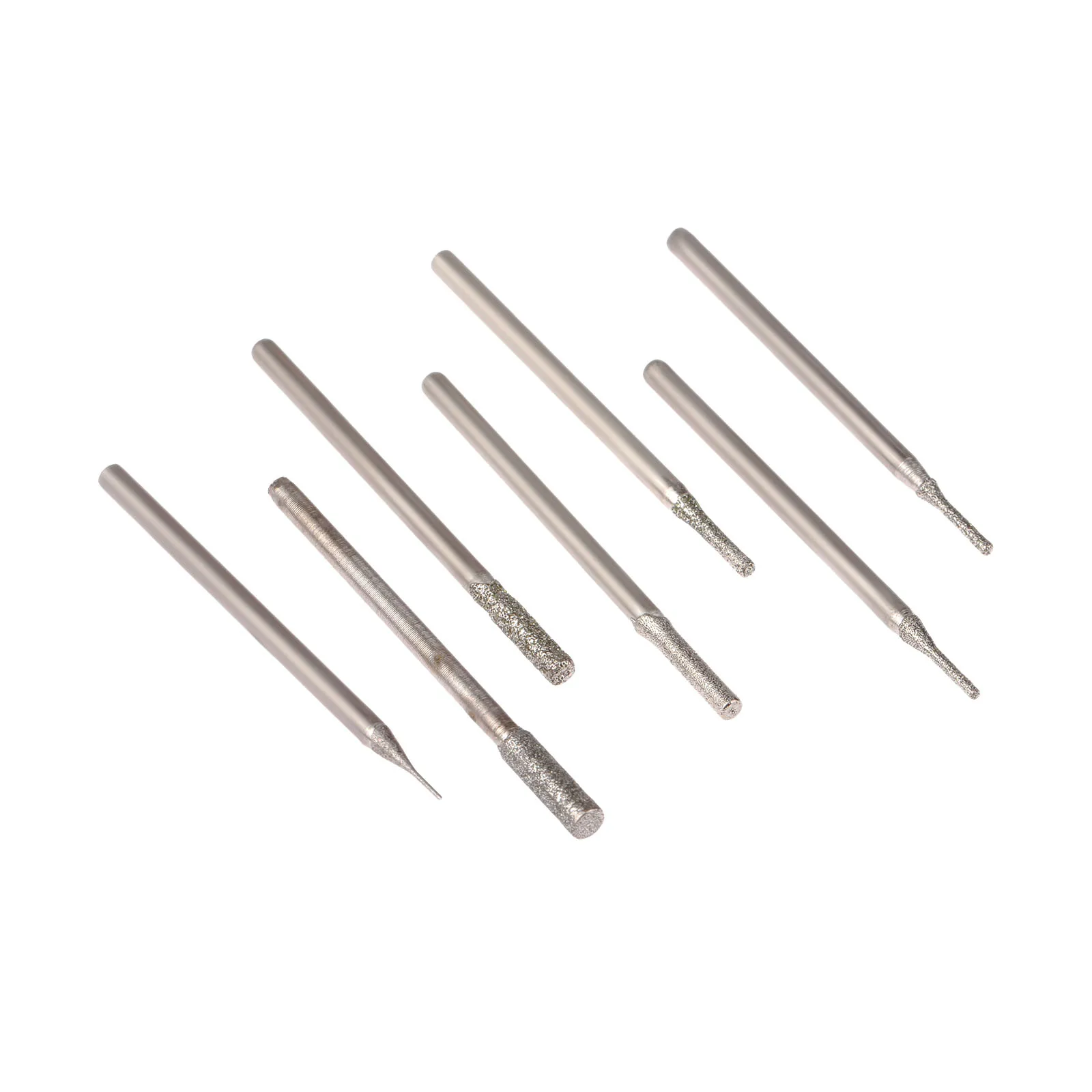 

7 шт. цилиндрическая алмазная шлифовальная головка 0,5/1,0/1,2/1,5/2/2/3 мм Нефритовая Янтарная резьба полировка гравировальный инструмент хвостовик 2,35 мм