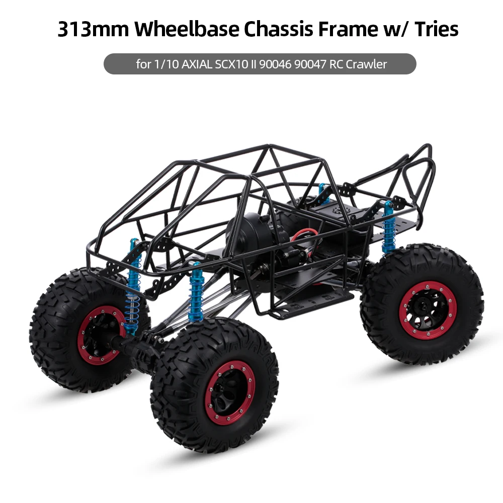 

1:10 RC Car Frame 313mm Wheelbase Chassis Frame With Tries for 1/10 AXIAL SCX10 II 90046 90047 RC Crawler Climbing Car