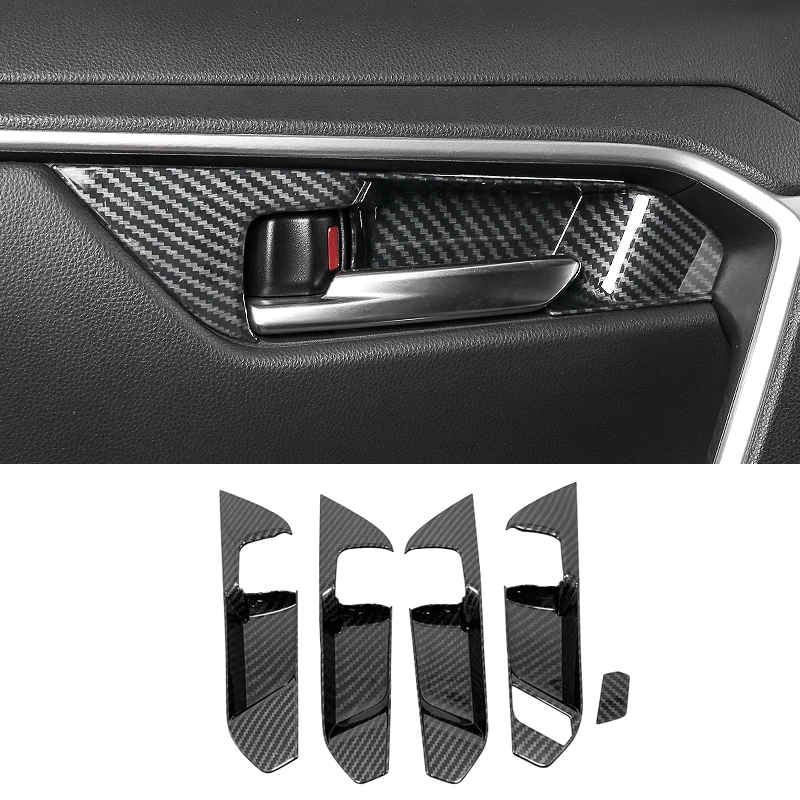 thumbnail image 1 of Pegatinas embellecedoras de cubierta de marco de cuenco para manija de puerta interior de coche, accesorios híbridos para Toyota RAV4 2019 2020 2021 2022 2023 2024 RAV 4 XA50, 1 of 5