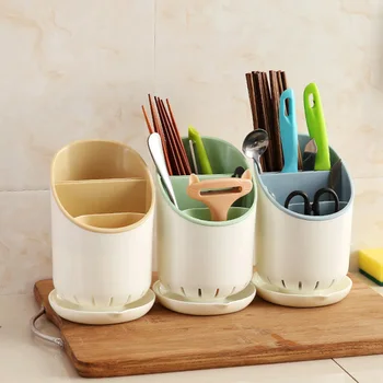 

Double Layers Chopsticks Tube 1pc Plastic Chopsticks Storage Drainer Rack Knife Spoon Tableware Kitchen Utensils Organizer Tool