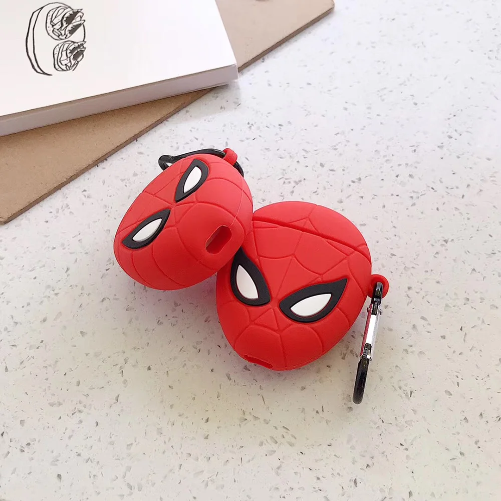 3D Симпатичные Marvel Человек Паук Bluetooth гарнитура защитный рукав для Airpods 1 2 Чехол беспроводные наушники аксессуары чехол сумка