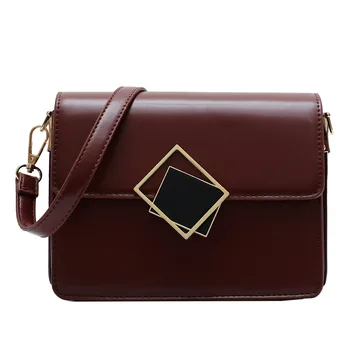 

Solid Color PU Leather Small Crossbody Bags For Women New Female Shoulder Messenger Bag Lady Designer Lock Handbags and Purses