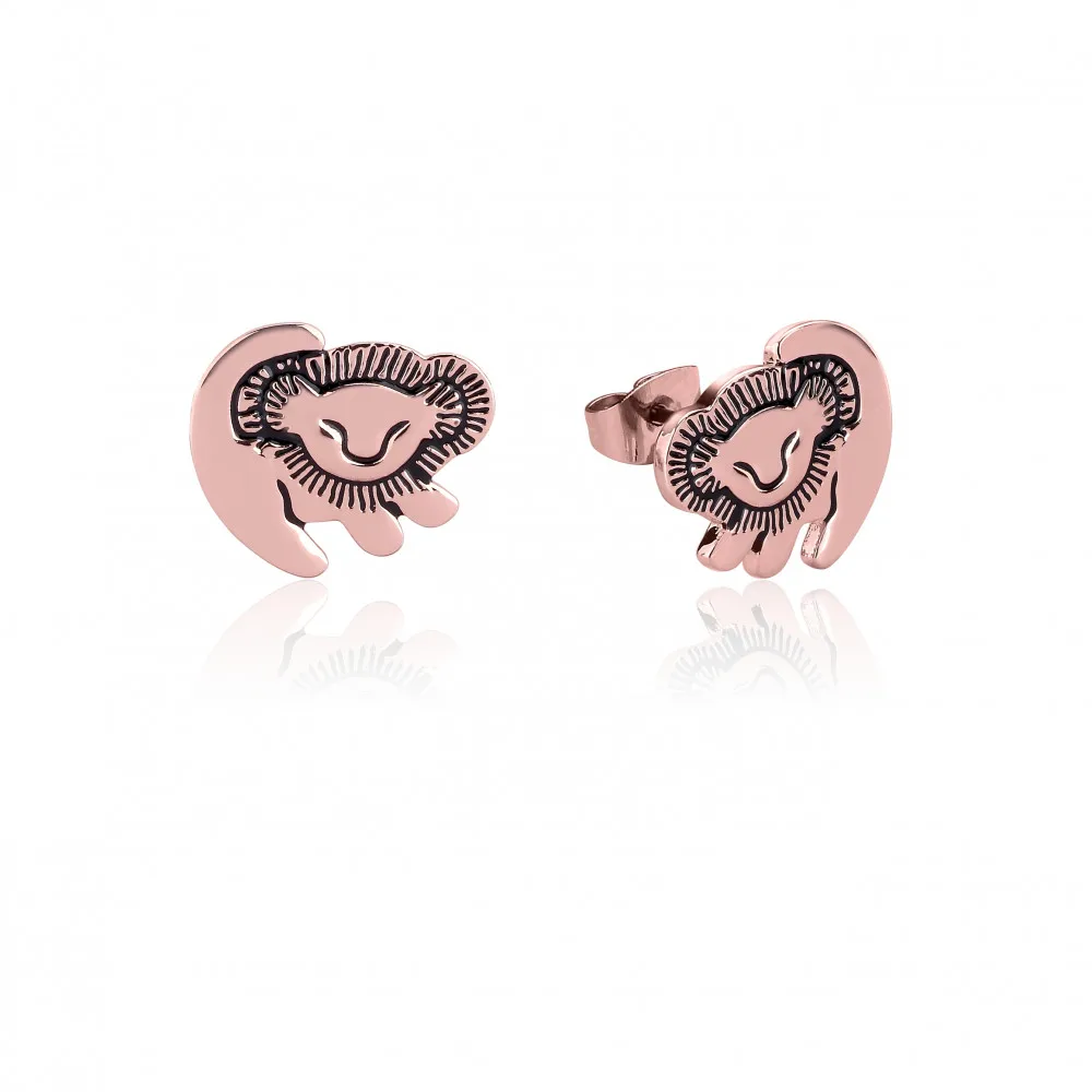 

Lion King Rose Gold Earrings Cartoon Simba Earrings Silver Stud Earrings Hakuna Matata Classic Jewelry Christmas Gift for Women