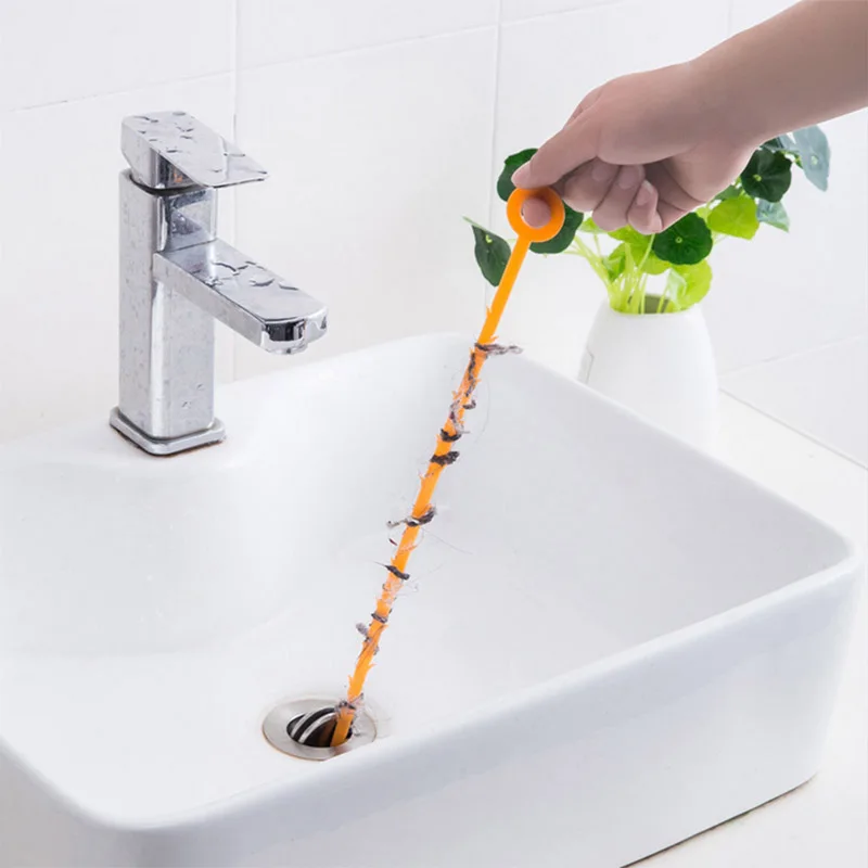 Kitchen Sewer Hair Hair Cleaning Dredge Toilet Bathroom Dredge Pipe Snake Brush Simple Tool Bathroom Kitchen Cleaning Accessorie