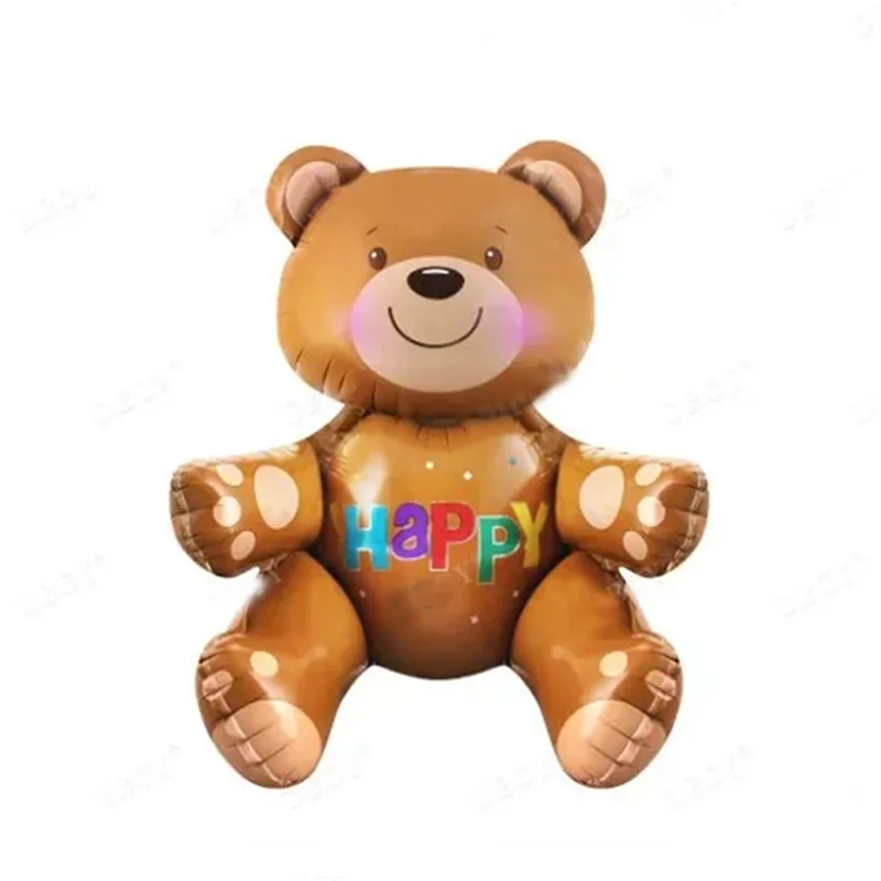 Мультяшный 3D Медведь фольгированные шары детское украшение Гелиевый шар на день
