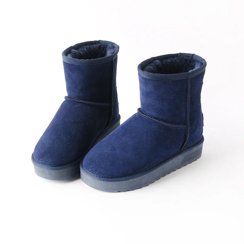 

Snow Boots Women's New Thick Bottom Increased Leather Slippery Autumn And Winter Wild Boots Warm Plus Velvet Cotton Shoes