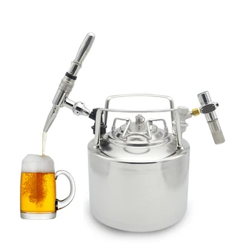 

6L Stainless steel Ball Lock Beer Keg Pressurized Growler for Craft Beer Dispenser System Home Brew Beer Brewing Metal Handles
