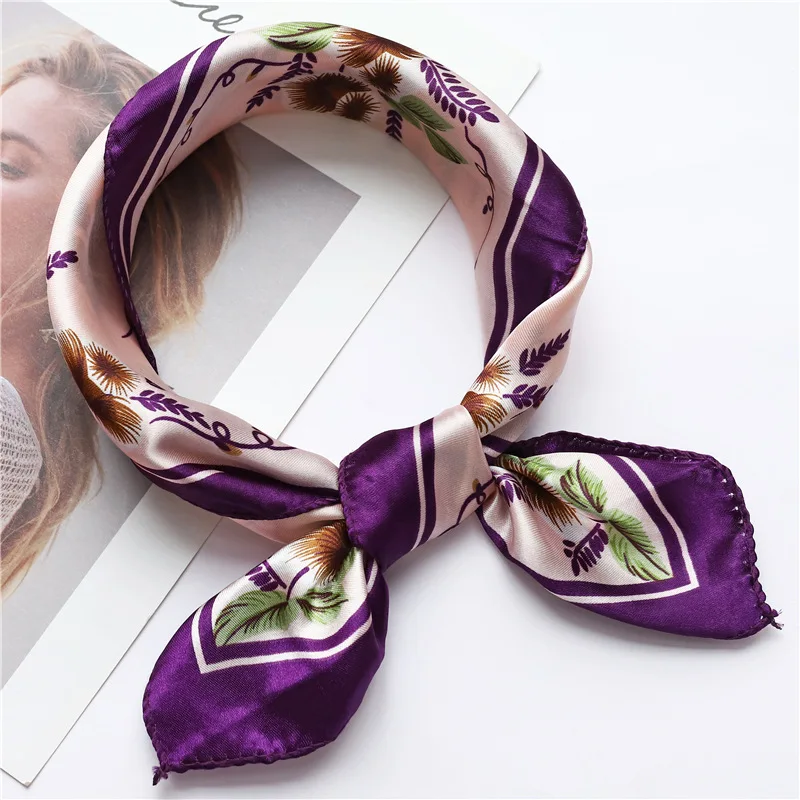 YISHLINE роскошный шарф для женщин шарф 30 цветов хиджаб шарф Шелковый платок для женщин волосы на голову сумка с шарфом зима осень бандана 50 см - Цвет: BR05-24