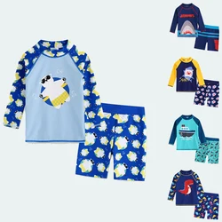 Maillot de bain à manches longues pour bébé garçon, maillot de bain 2 pièces, pour enfants de 3 4 5 6 7 8 ans 