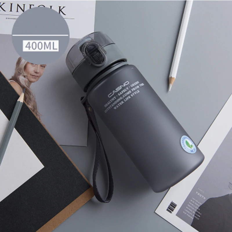 400ml gray 560 мл 400 мл водные виды спорта герметичные бутылки для путешествий Портативный Тритан Пластик стакана воды не содержит Бисфенол А, для велосипеда велоспорта питьевой бутылку - Цвет: 400ml gray