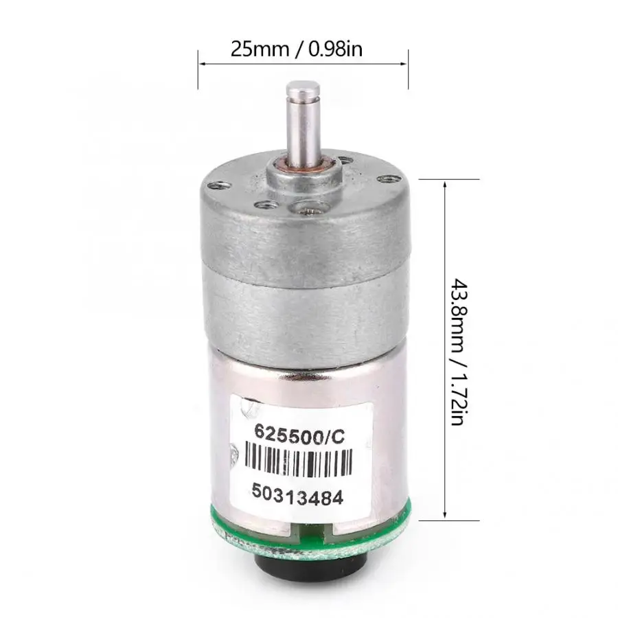 DC 6-12V 32-64RPM 1:110 коэффициент уменьшения полностью металлический мотор-редуктор с кодером 50mA малый объем