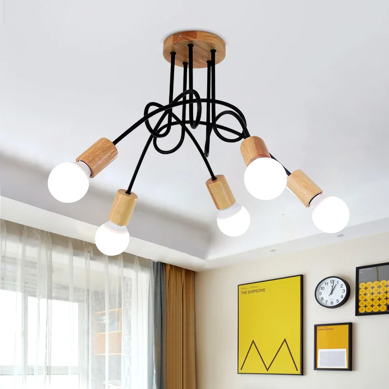 

Nordic Ceiling chandelier Lamp Kitchen Dining room spider chandelier industrial Vintage Creative Surface mounted Chandelier