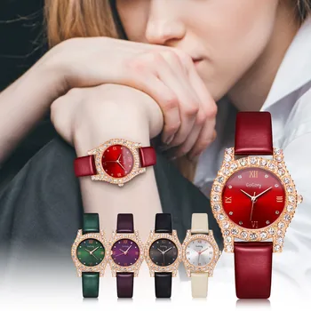 

Leather Strap Bracelet Watch Women Diamond Watches Top Brand Luxury Ladies Fashion Casual Watch Female Clock Relogios Femininos