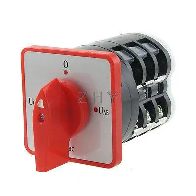 

AC 500V 16A 4 Position Rotary Cam Universal Changeover Switch