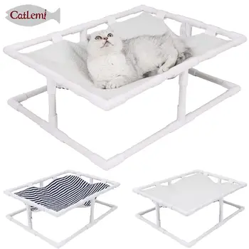 

Elevated Dog Cat Cot Bed Raised Dog Cots for Cats Small Dogs, Portable Indoor&Outdoor Pet Hammock Bed Reversible