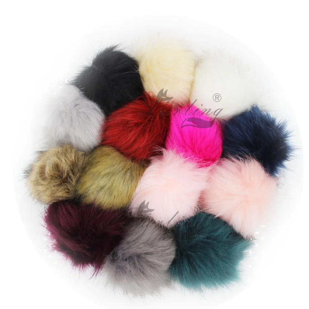 16 Pieces Faux Fur Pom Poms Balls Set Assorted Combo Pom Poms Set for DIY  Hats Keychains Gloves Handbag Kids School Bag